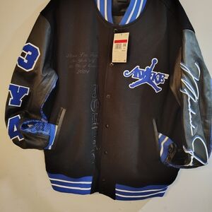 Stylish Black and Blue Varsity Jacket